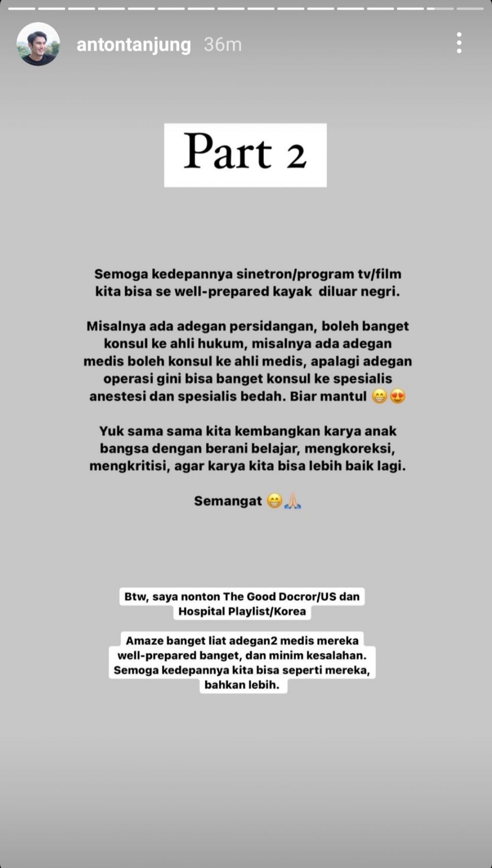 Dokter kritik adengan medis di sinetron ikatan cinta. (Dok. Instagram)