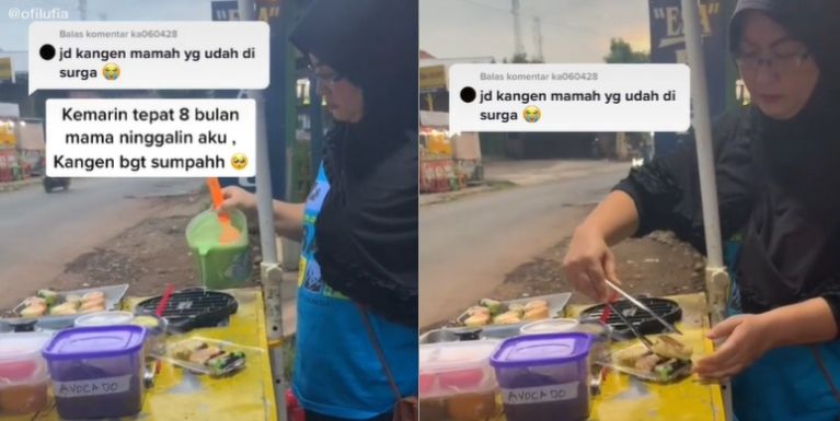 Rela beli makanan terlarang demi ketemu ibu penjual mirip ibu (TikTok).