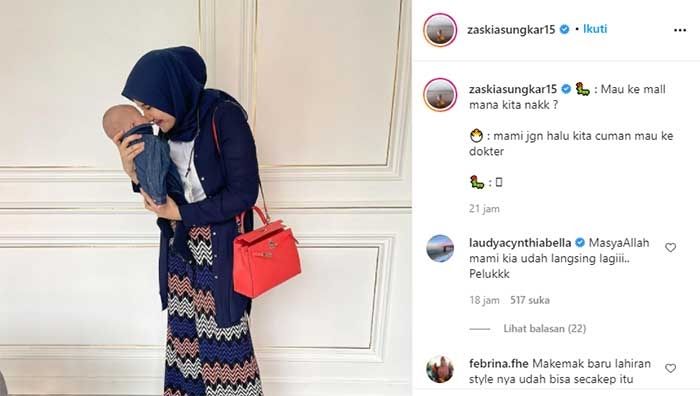 Zaskia Sungkar dan Ukkasya Muhammad Syahki. [Instagram/@zaskiasungkar15]