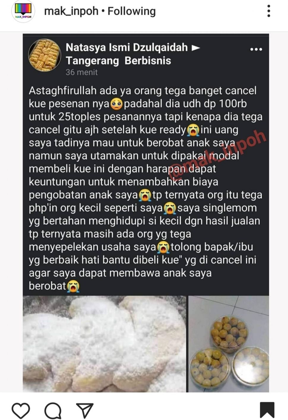 Viral Kisah Bisnis Kue Kering Kena Tipu, Warganet Cium Kejanggalan Ini (