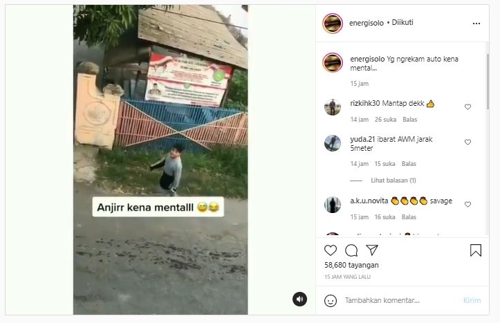 Godain bocil dapat balasan menohok (Instagram/energisolo).