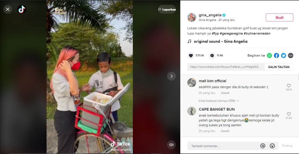 Bocah penjual es mambo berkebutuhan khusus putuh sekolah gegara kena bully teman (TikTok).