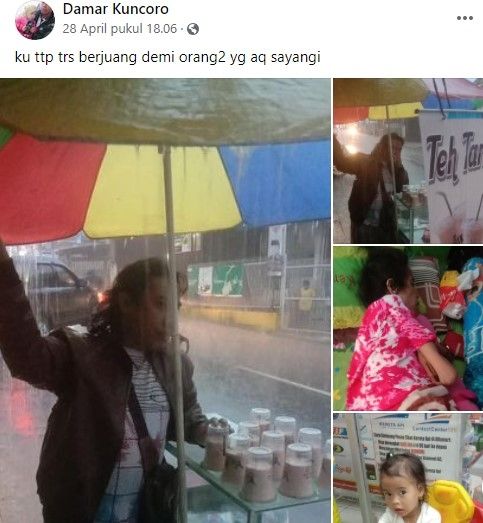 Suami dengan sabar merawat istrinya yang sakit (FB)