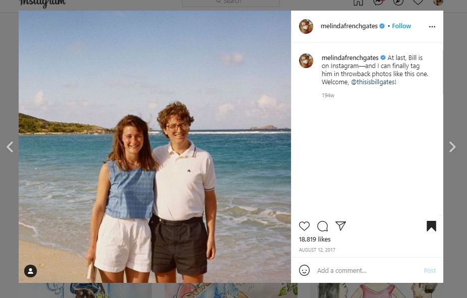 Mengenang momen liburan romantis Bill Gates dan Melinda. (Instagram/@melindafrenchgates)