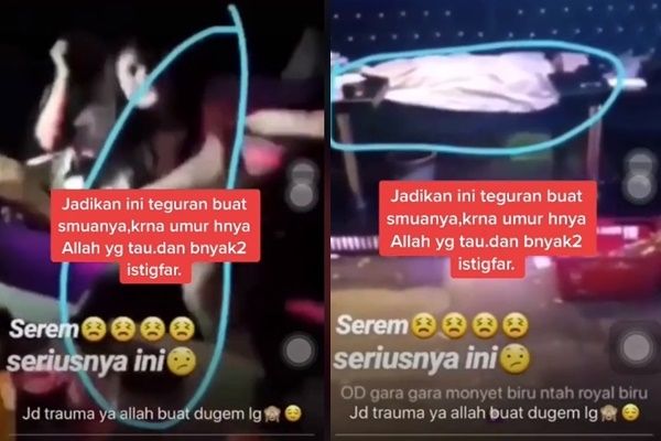 Viral Video Wanita Kejang-Kejang Saat Dugem. (TikTok/@virginitayenra25)