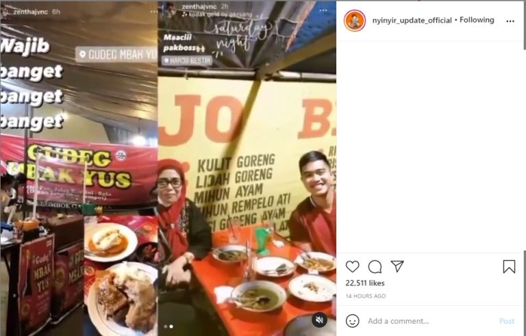 Kabar kedekatan Kaesang dengan Nabila Javanica (IG/nyinyir_update_official)