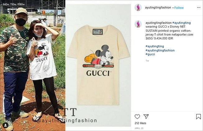 Koleksi kaos branded Ayu Ting Ting. (Instagram/@ayutingtingfashion)