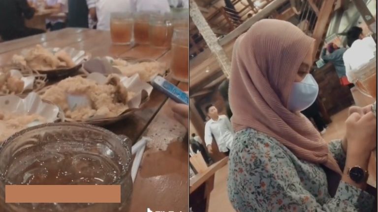 Booking makanan buat bukber alumni, lama menunggu teman tak datang (TikTok).