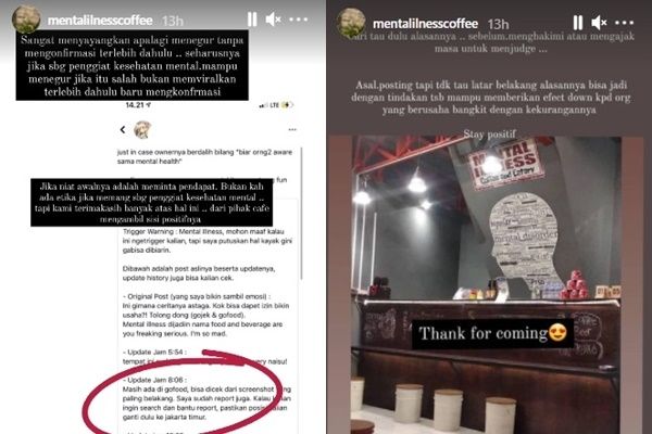 Pihak Kafe Buka Suara Usai Dihujat Buat Menu Pakai Nama Penyakit Mental. (Instagram/@mentalilnesscoffe)