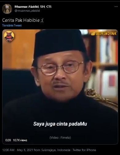 Video Habibie kembali viral. (Twitter)