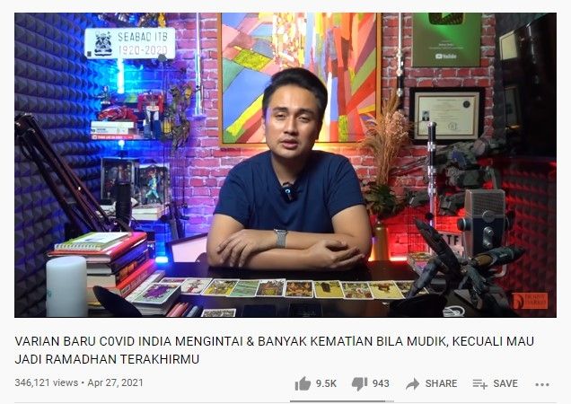 Denny Darko ramalkan ribuan orang meninggal usai mudik lebaran 2021 (youtube)