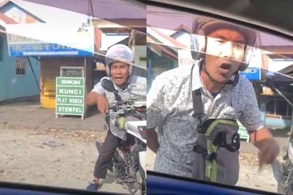 Viral Bapak Amuk Habis-Habisan Pengemudi Mobil. (TikTok/@lolypolly88)