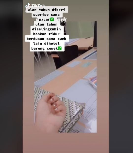 Curhat Wanita Ulang Tahun Dapat Kabar Pacar Selingkuh di Hotel (tiktok.com/@nengnabii)