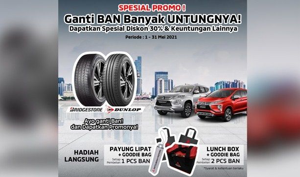 Promo Lebaran, diskon beli ban hingga 30%. (Dok : MMKSI) 