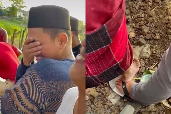 Pelayat Tersiksa di Kuburan, Bukan Keluarga Tapi Nangis Paling Kenceng. (TikTok/@owowowow171717171)