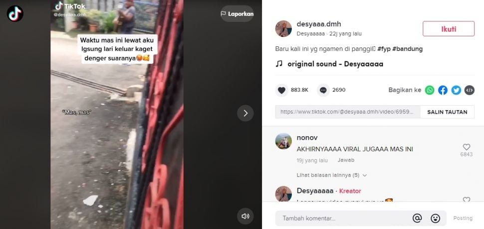 Viral Pengamen Bikin Pemilik Rumah Syok dan Teriak Minta Didatangi. (Instagram/@desyaaaaa)