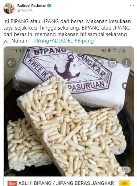 Klartifikasi Fadjroel soal bipang (Twitter/fadjroel)