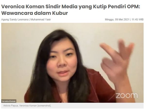 CEK FAKTA Benarkah Pendiri OPM Sebut Veronica Koman Provokator (suara.com).