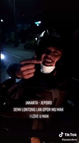 Alasan pemuda ini nekat mudik. (Tiktok/@paejodevo)