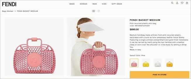 Detail tas Fendi yang dipakai Taeyeon SNSD. (www.fendi.com)