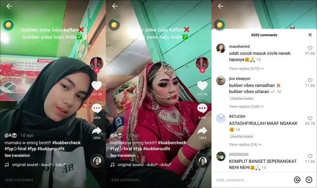 Anti Mainstream, Viral Ibu-Ibu Pakai Kostum India Lengkap saat Buka Bersama. (TikTok/@arllyyr)