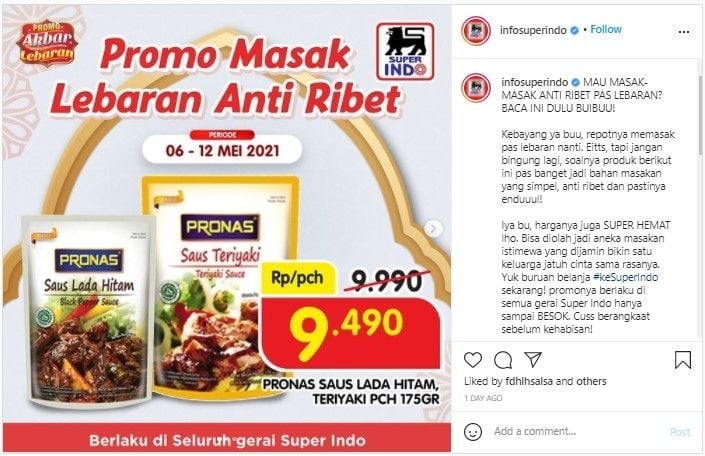 Belanja Lebaran Super Hemat, Jangan Lewatkan 3 Promo dari Swalayan Ini. (Dok: Instagram/infosuperindo)