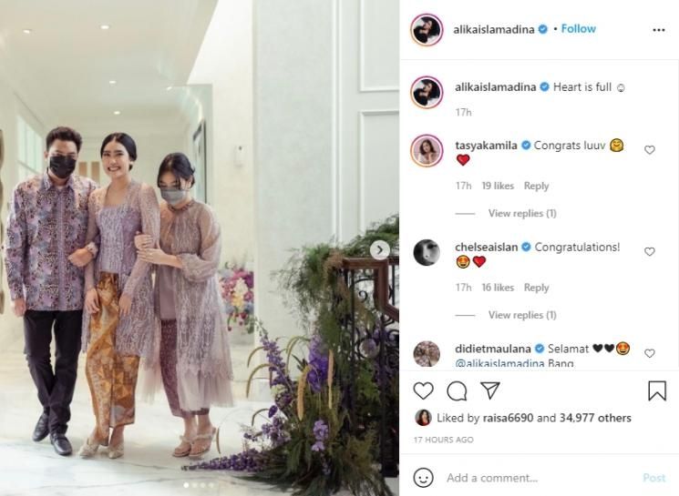 Artis yang dikabarkan menikah selepas lebaran. (Instagram/alikaislamadina)