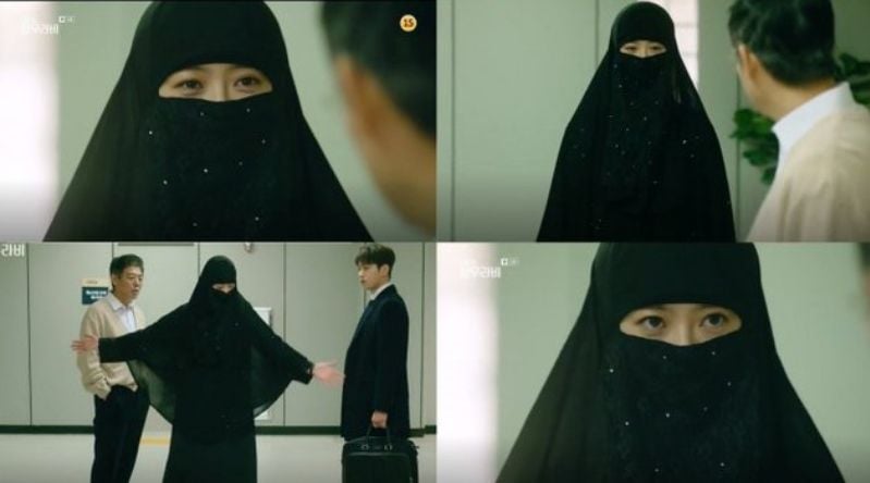 Artis Korea pakai kerudung - Go Ara. (JTBC)