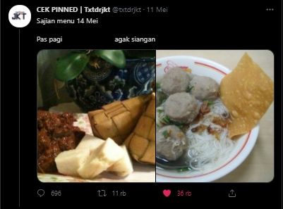 Ngakak! Viral Meme Kondisi Penjual Bakso di Hari Lebaran Usai Jam 12 Siang. (Twitter/@txtdrjakarta)
