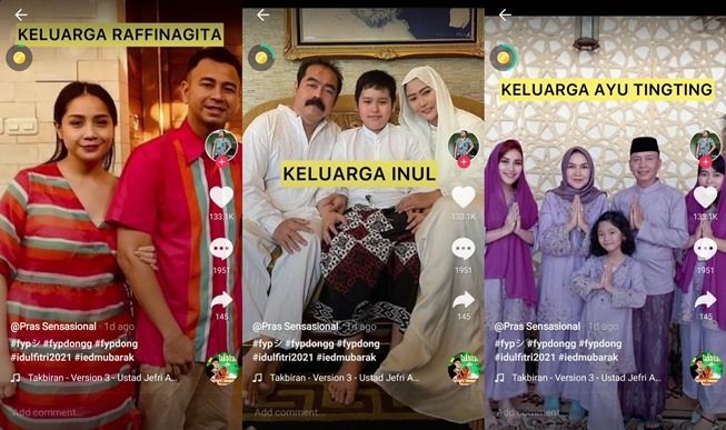 Baju Lebaran Para Artis Disorot, Seragam Keluarga Raffi Ahmad Tuai Kritikan. (TikTok/@pras_sensasional)