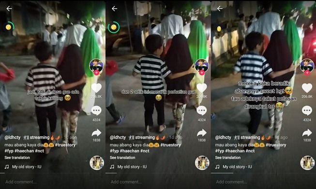 Viral Bocil Rangkul Cewek saat Takbir Lebaran, Fakta di Baliknya Bikin Haru. (TikTok/@do.ddy)