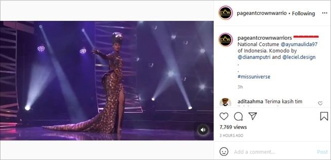 Ayu Maulida Pakai Kostum Komodo Di Miss Universe Aksinya Bikin Merinding