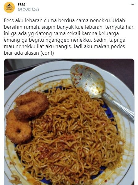 Nenek sedih tak ada keluarga yang datang di lebaran (Twitter/foodfess2)