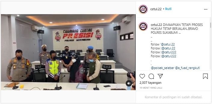 Suara Bergetar, Pemudik yang Ngamuk dan Maki-maki Polisi Minta Maaf (Instagram/cetul.22).