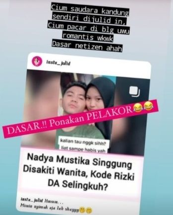 Rizki DA dicium keponakan. [Instagram Story]