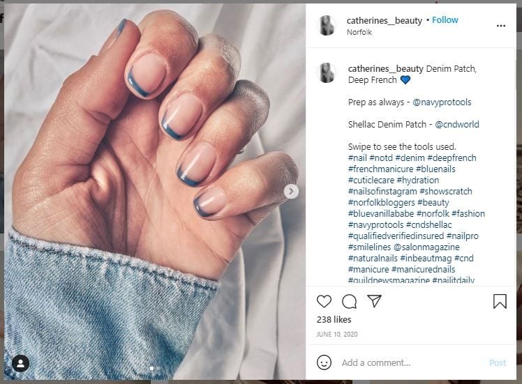 Viral Manikur Terinspirasi Denim, Malah Diejek Terlihat Kotor (instagram.com/catherines__beauty)