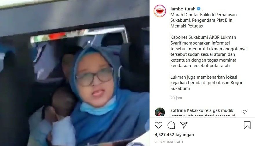 Ibu-ibu yang memaki petugas. [Instagram]