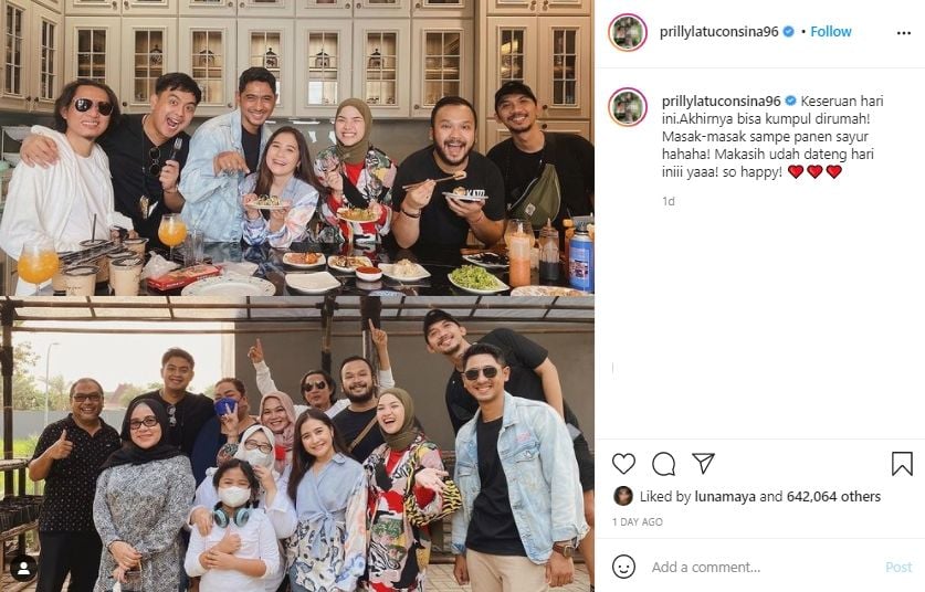 Potret Arya Saloka masak di rumah Prilly Latuconsina. (Instagram/prillylatuconsina)