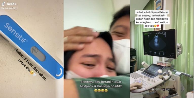 Didiagnosa gangguan hormon, reaksi suami saat istri hamil bikin haru (TikTok/@grumpywifeyy).