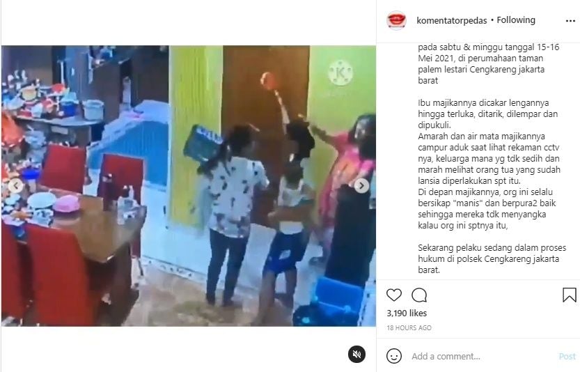 Viral Video CCTV ART Siksa Ibu Majikan. (Instagram/@komentatorpedas)