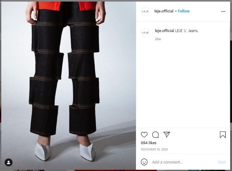 Bikin Bingung, Celana Jeans Ini Hasilkan Efek Kaki Dipotong (instagram.com/leje.official)