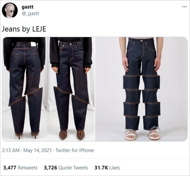 Kelewat Unik Desain Celana  Jeans  Ini Viral Bikin  Publik 