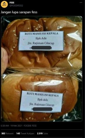 Gegara Typo! Tulisan di Kemasan Roti Ini Malah Bikin Publik Bergidik Ngeri. (Twitter/@FOODFESS2)