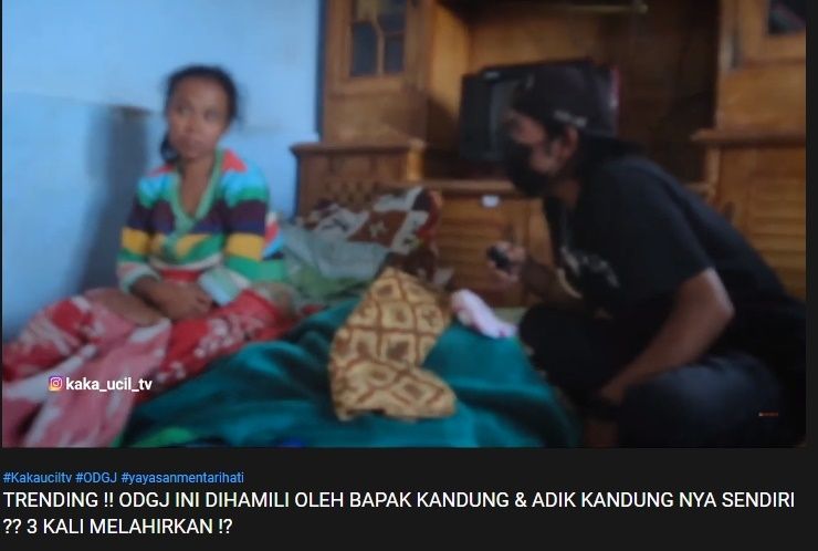 Kisah Pilu ODGJ Melahirkan 3 Kali. (YouTube/@Kaka Ucil TV)