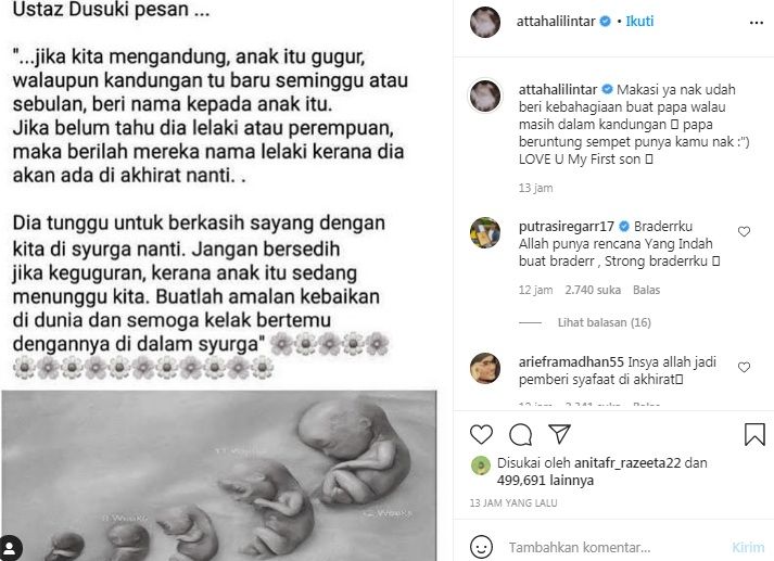 Unggahan Atta Halilintar [Instagram/@attahalilintar]