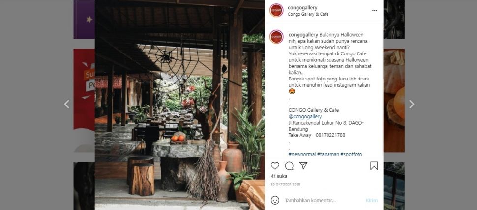 Congo Gallery & Cafe - Tempat Nongkrong di Bandung (instagram/congogallery)