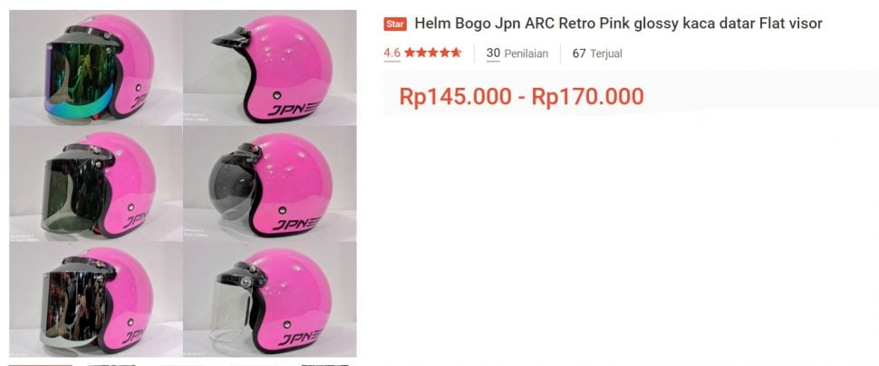 Alternatif helm Lisa Black Pink. (dari berbagai olshop Indonesia)