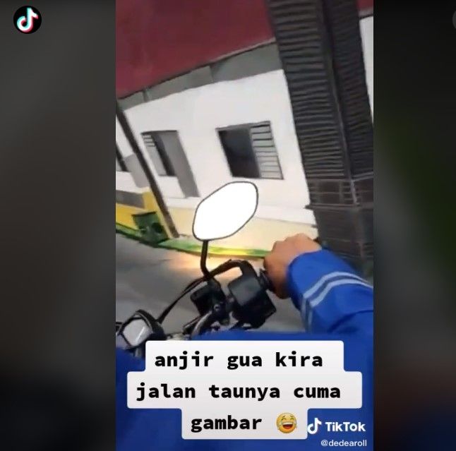 Mural mirip jalanan bikin pengendara terkecoh (tiktok)