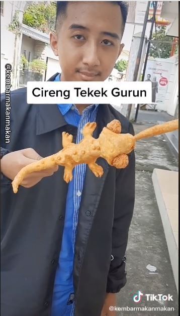 Cireng bentuk unik (TikTok @kembarmakanmakan)