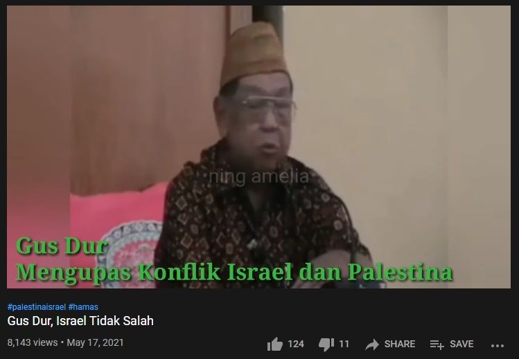 Viral Ceramah Gus Dur Bongkar Kebusukan Hamas. (YouTube/Ning Amelia)